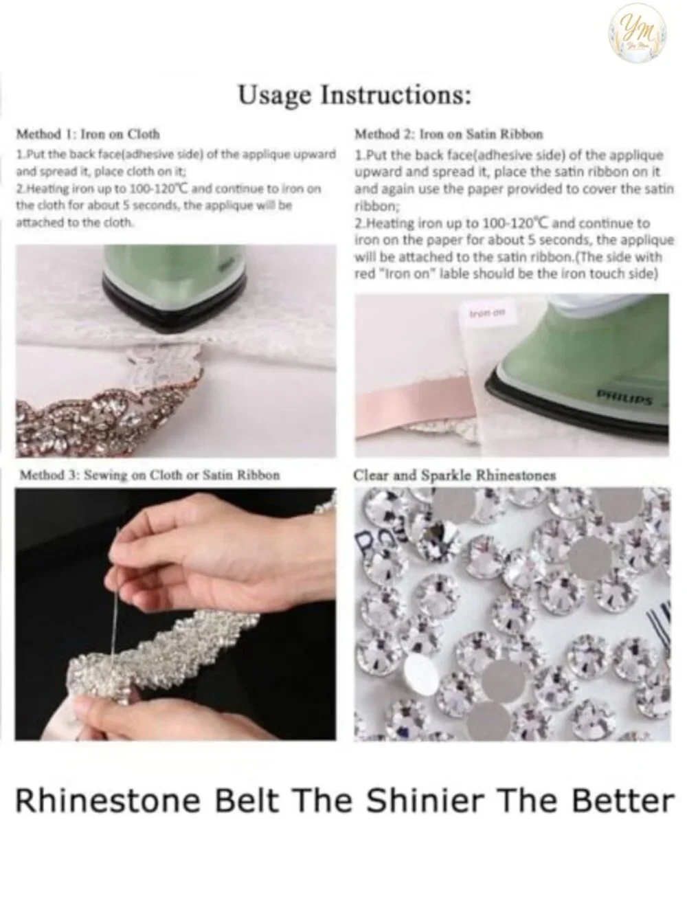 Wedding Sash Belt Bridal Rhinestone Applique Crystal Pearl Handmade 5 Pack